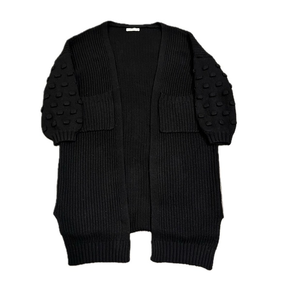 A Beautiful Soul Black Duster Sweater Cardigan - Picture 1 of 9